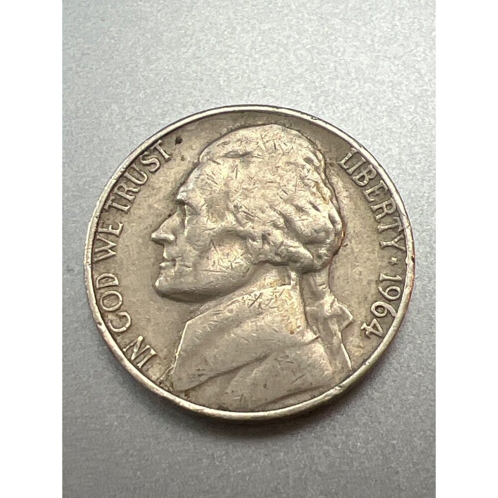 Vintage 1964 Jefferson Nickel Coin No Mint Mark United States Of America